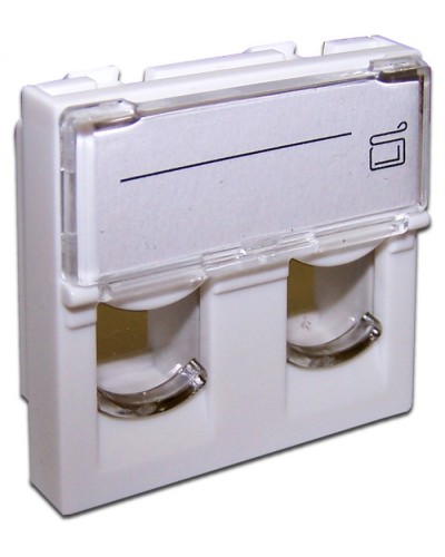 Вставка 45x45 на 2 модуля, со шторкой и увеличенным окном маркировки, белая LANMASTER (LAN-SIP-24L-WH) в Новороссийске Коннекторы и разъемы Pintop.ru