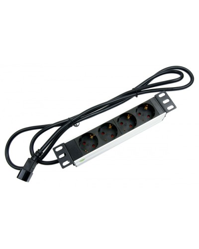 Блок евророзеток для 10 шкафов, горизонтальный, 4 розетки, 10 A Cabeus PDU-4P-2IEC в Новороссийске Блоки розеток Pintop.ru