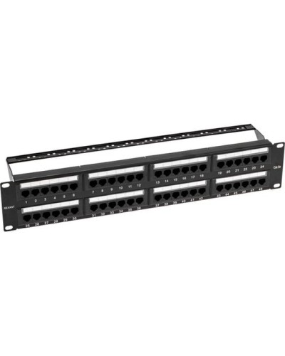 Панель коммутационная с кабельными органайзерами 19, 2U, 48 портов, UTP, RJ-45, CAT 5e REXANT PRO (02-0032) в Новороссийске Аксессуары для стоек и шкафов Pintop.ru