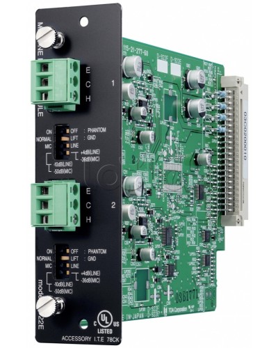 Модуль микрофонных / линейных входов (моно, 20 бит) TOA D-922E в Новороссийске Системы оповещения и трансляции TOA Pintop.ru
